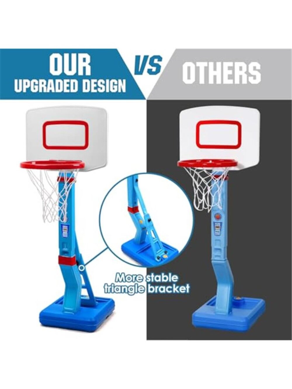 Toddler Basketball Hoop - Height Adjustable Kids Basketball Hoops for Indoor - Picture 3 of 6